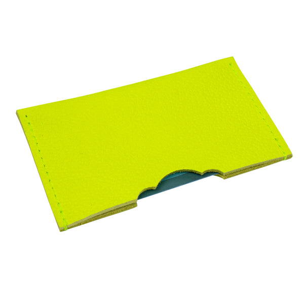 Leather credit card holder in neon color