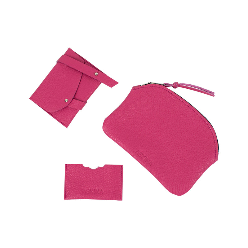 Set of small zipper purse - credit card holder - card holder